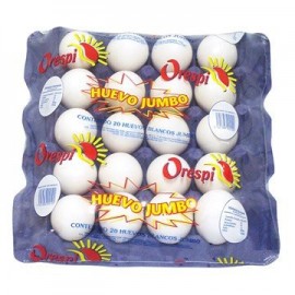 HUEVO BLANCO JUMBO C/20.CHAROLA ORESPI