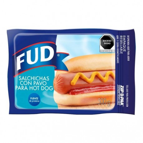 FUD SALCHICHA HOT DOG PAVO 500GR.